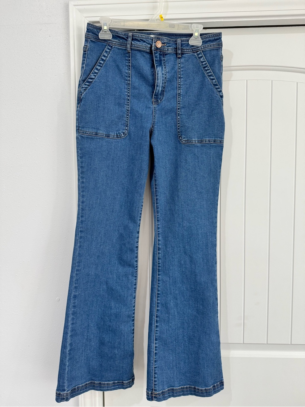 Knox Rose Medium Blue High-Rise Flare Jeans